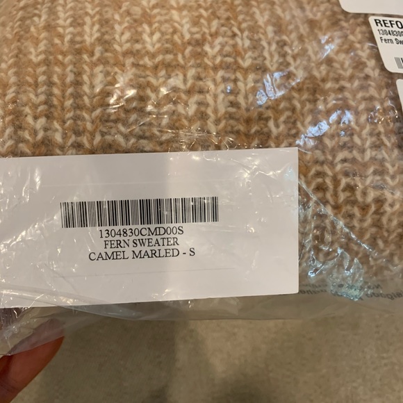 REFORMATION FERN TAN KNIT PULLOVER SWEATER SIZE L - Picture 5 of 5